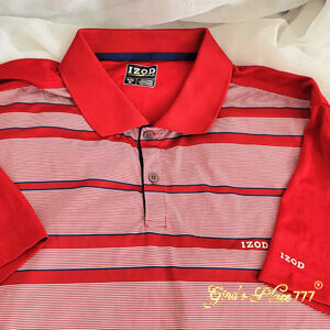 NWT IZOD Men's Performance Polo Short Sleeve Golf Shirt Haute Red Sz L